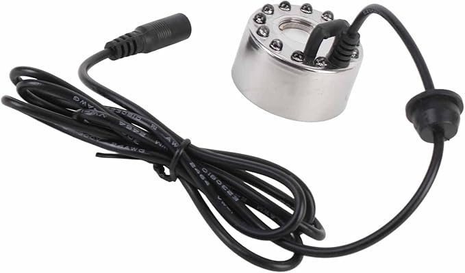 Mist Maker Fogger Zinc Alloy 12 LED Atomizer Humidifier for Garden Indoor Decor (US Plug) - Image 4