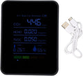 5-in-1 CO2 Detector Carbon Dioxide Monitor Battery Operated Indoor Air Quality Meter Portable Digital HCHO TVOC Temp Humidity Sensor Data Logging Function for Home Office Use by LiebeWH