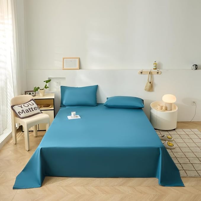 WenBags Lightweight Waterproof Flat Sheet 70 * 90 Inches Queen Size-Mattress Protector for Bed & Couch, Pet Hair Resistant Cover Ideal for Dogs & Cats, Perfect for Hotels & Hospitals(Blue) - Image 2