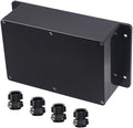 Project Box ABS Black Electrical Boxes IP65 Outdoor Waterproof Box Electronic Junction Box Fixed Ear Power Enclosure with Cable Glands for DIY Project 9.06 x 5.91 x 3.35 inch (230x150x87mm) by Raculety