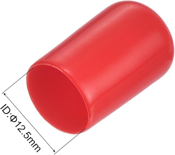 uxcell 20pcs Rubber End Caps 12.5mm(1/2 inch) ID Vinyl Round Tube Bolt Cap Cover Thread Protectors Red - Image 3