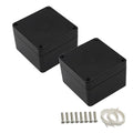 LeMotech ABS Plastic Electrical Project Case Power Junction Box, Project Box Black 3.27"x3.19"x2.2"(83 x 81 x 56mm)(Pack of 2) by LeMotech