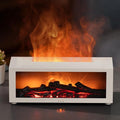 Essential Oil Diffuser, Fireplace Flame Oil Diffuser - Aromatherapy Aroma Humidifier, Upgrade 7 Flame Colors Noiseless 150ml Remote Control - Perfect for Bedroom Home Office (Fireplace White) by SENMUL
