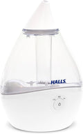 Crane x HALLS Droplet Ultrasonic Small Air Humidifiers for Bedroom and Office, 0.5 Gallon Cool Mist Humidifier for Plants and Home, Humidifier Filters Optional by Crane