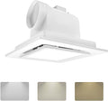 Bathroom Exhaust Fan with Light,11.8 in Panel,12W Square LED,141 CFM,0.7 Sones,110V 45W Quiet Bathroom Ventilation Exhaust Fan for Shower/Restroom/Office/Home (3-Colour LED) by POWERENG