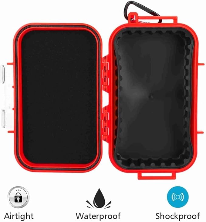 Water proof Dry Box, ABS/PC Shockproof Storage Case for Marine Fishfinder & Outdoor Water Sports,19x12x5cm(Red) - Image 6