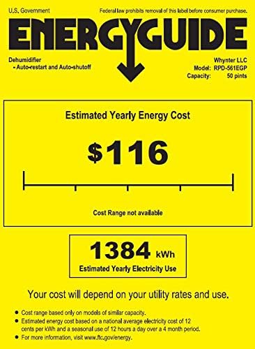 Whynter 50 Energy Star Pint High Capacity up to 4000 sq ft Gray Portable Dehumidifier with Pump, Black - Image 10