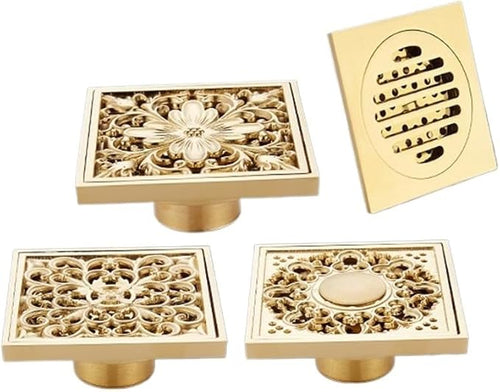 10 * 10cm Shower Square Deodorization Type Bathroom Kitchen Room Accessories Brass(Style B) - Image 2