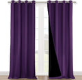 NICETOWN 100% Blackout Curtains with Black Liner Backing, Thermal Insulated Curtains for Living Room, Noise Reducing Drapes, Royal Purple, 52" Wide x 102" Long Per Panel, Set of 2 Panels by NICETOWN