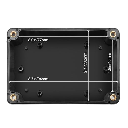 2 Pack Black Waterproof Plastic Project Box ABS IP65 Electronic Junction Box Enclosure 3.94 x 2.68 x 1.97 inch (100 x 68 x 50 mm) - Image 6
