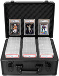 Graded Card Case - Aluminum Alloy Graded Card Storage Box Compatible with 100 Card Slabs - the Sports Trading Card Case Fits PSA, CSG, BGS by OUUTMEE