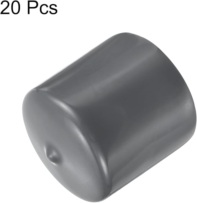 uxcell 20pcs Rubber End Caps 41mm ID Vinyl Round Tube Bolt Cap Cover Thread Protectors Dark Grey - Image 2