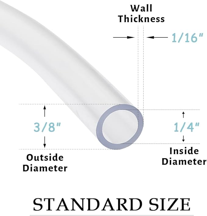 DAVCO 1/4" ID x 50ft Clear Vinyl Tubing, Low Pressure Flexible PVC Tubing, Heavy Duty UV Chemical Resistant Lightweight Plastic Vinyl Hose, BPA Free and Non Toxic - Image 2
