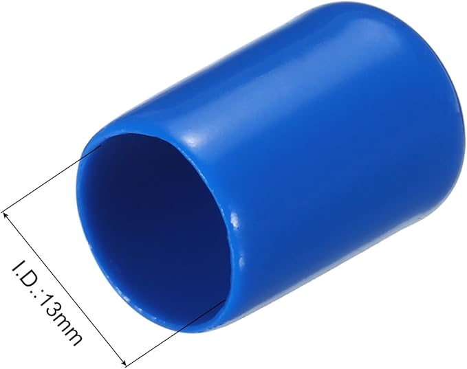 uxcell 20pcs Rubber End Caps 13mm ID Vinyl PVC Round Tube Bolt Cap Cover Screw Thread Protectors Blue - Image 3