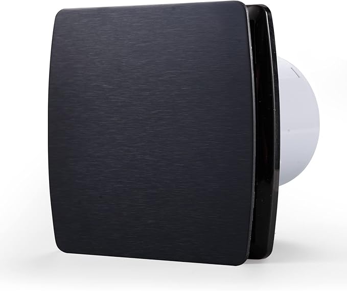 Zeyzer Black Bathroom Fan 110 CFM 1.0 Sone 5.9" Duct Square Ceiling or Wall Mount Ventilation Exhaust Fan for Bathroom/Corridor/Office/Laundry Room/SHop by Zeyzer