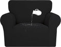 PureFit 100% Dual Waterproof Couch Cover Slipcovers for Couches and Sofas - Stretch Non Slip Fleece Sofa Covers Washable, Leakproof Furniture Protector for Kids, Pets, Dog (Chair, Black) by PureFit