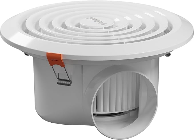 Bathroom Exhaust Fan 8", White Quiet Ceiling Exhaust Fan 110 CFM, 1.0 Sones Ideal Ventilation for Bathroom, Kitchen, RV, Mobile Home, Garage (110V) by VallisCo
