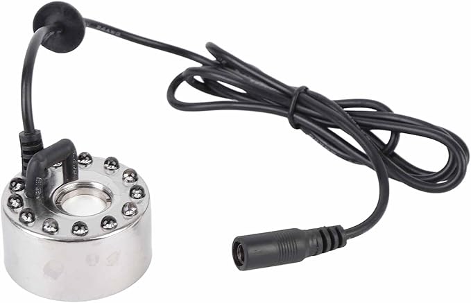 Mist Maker Fogger Zinc Alloy 12 LED Atomizer Humidifier for Garden Indoor Decor (US Plug) - Image 3