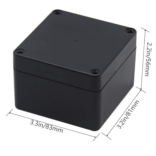 Junction Box, Zulkit Project Box IP65 Waterproof Outdoor Box ABS Plastic Electrical Boxes Electronic Enclosure Black 3.27 x 3.19 x 2.20 inch (83 x 81 x 56mm)(Pack of 2) - Image 2