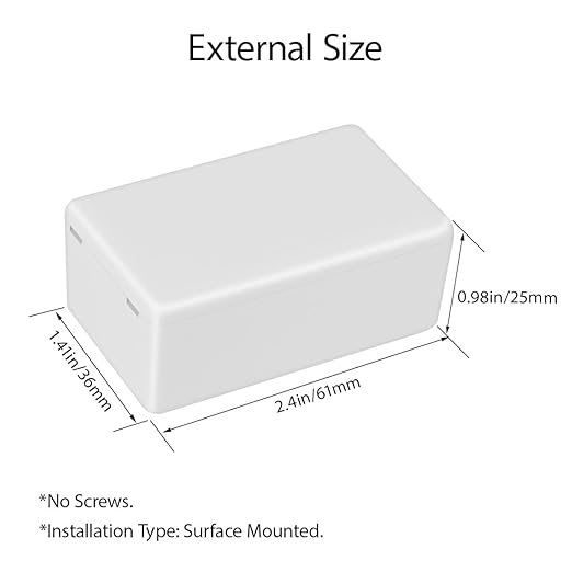 LeMotech Project Box 5 Pieces ABS Plastic Electrical Project Case Small Junction Box for Electronics White 2.40 x 1.41 x 0.98 inch (61 x 36 x 25 mm) - Image 3