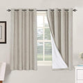 H.VERSAILTEX Linen Blackout Curtains 54 Inches Long 100% Absolutely Blackout Thermal Insulated Textured Linen Look Curtain Draperies Anti-Rust Grommet, Energy Saving with White Liner, 2 Panels, Stone by HVERSAILTEX