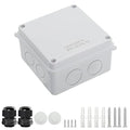 LeMotech Junction Box, Electrical Box IP65 Water Resistant Dustproof ABS Plastic Project Enclosure for Electronics White, External Size 3.9 x 3.9 x 2.8 inch by LeMotech
