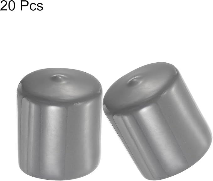 uxcell 20pcs Rubber End Caps 38mm ID Vinyl Cap Cover Screw Protectors Dark Grey - Image 2