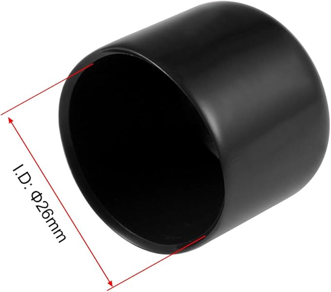 uxcell 20pcs Rubber End Caps 26mm ID Vinyl Round Tube Bolt Cap Cover Thread Protectors Black - Image 3