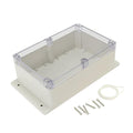 ABS Plastic Junction Box, Dustproof Weatherproof IP65 Electrical Box - Universal Project Enclosure Pale Pale Grey, with PC Transparent/Clear Cover and Fixed Ear 9.1"x5.9"x3.4"(230x150x87mm) by AWCLUB