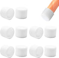 10 Pcs 1" (26 mm) Round Chair Leg Tips Caps, Silicone Rubber Furniture Leg Floor Protectors, Reduce Noise Folding Metal Chair Leg Cap Replacement for Bar Stool Leg Patio Indoor, White by BOPOREAE