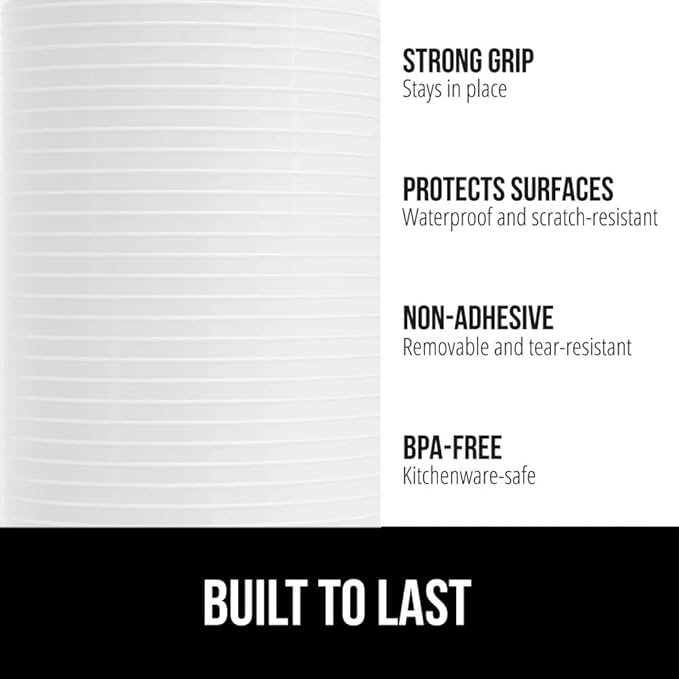 GORILLA GRIP DuraGuard Shelf Liner, 20x20 Non-Adhesive Cabinet Liners for Kitchen Drawers, Shelves, Refrigerator, Pantry Storage, Bathroom Closet, Durable Waterproof BPA Free Ribbed Plastic, White - Image 2