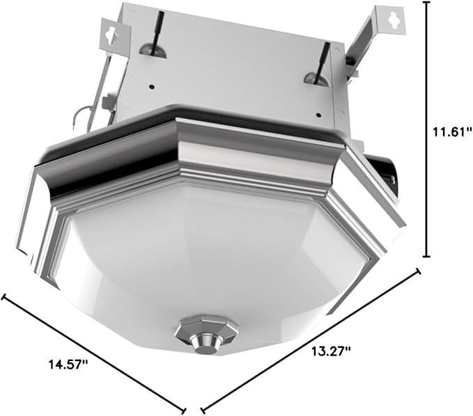 Good Housekeeping (80213) Athens 80 CFM 2.0 Sones Decorative Bathroom Ventilation Exhaust Fan with Light (LED Bulbs Included) - Image 2