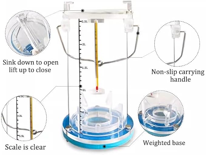 Water Sampler Sampling Dipper System Thicken Plastic Ladle Pendulum Beaker Sampler for Environmental Monitoring, Water Quality Sample Collection(3L) - Image 2
