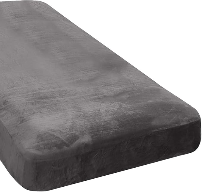 H.VERSAILTEX Velvet Stretch Individual Chaise Cover Sectional Couch Covers for L Shaped Sofa Both Left/Right Furniture Protector Seat Cushion Sofa Cover (1 Piece Chaise Cover, Grey) by HVERSAILTEX
