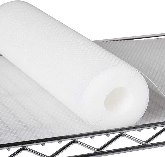 Pantry Shelf Liners for Wire Shelving: 13 Inch Wide Clear Waterproof Shelves Liner - Easy to Cut Translucent 1.2 mm Thick Plastic Metal Rack Mat for Drawer 13 in x 10 FT by PABUSIOR