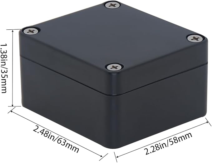 Project Box IP65 Waterproof Junction Box ABS Plastic Black Electrical Boxes DIY Electronic Project Case Power Enclosure2.48 x 2.28 x 1.38Inch (63 x 58 x 33mm) - Image 2