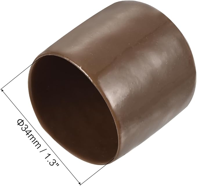 uxcell 20pcs Rubber End Caps 34mm ID Vinyl PVC Round Tube Bolt Cap Cover Screw Thread Protectors Brown - Image 3