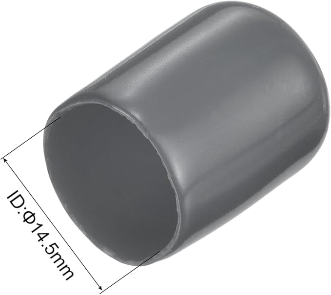 uxcell 20pcs Rubber End Caps 14.5mm ID Vinyl Round Tube Bolt Cap Cover Thread Protectors Dark Grey - Image 3