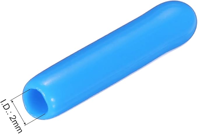 uxcell 20pcs Rubber End Caps 2mm(1/16") ID Vinyl PVC Round Tube Bolt Cap Cover Screw Thread Protectors,Light Blue - Image 3