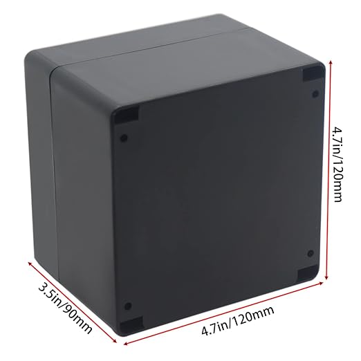 Watertight Junction Box, IP67 Waterproof Project Box Durable ABS Plastic Electronic Enclosure Case for DIY Electrical Project Black 4.72" x 4.72" x 3.54"(120 x 120 x 90 mm) - Image 2