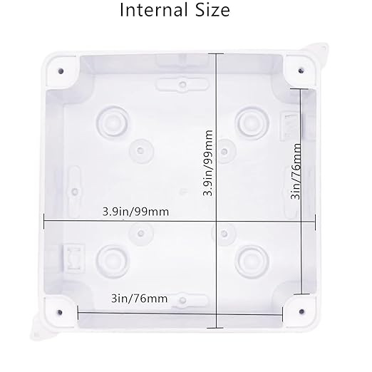 Junction Box, Reserved Holes Electrical Boxes Waterproof IP65 ABS Plastic Electrical Power Cord Enclosure Project Box White 3.9 x 3.9 x 2.8 inch(100x100x70mm) - Image 5