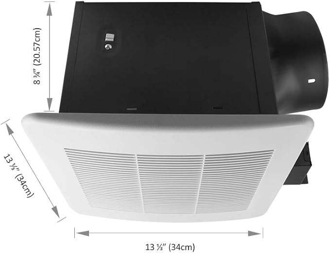 BV Bathroom Exhaust Fan 140CFM - Bathroom Fan 1.0 Sones, 6" Duct Collar, Rooms Up to 140 Sq. Ft.| Energy-Saving Ventilation Fan, Stainless Steel - No Attic Access | Ultra-Quiet HVI 2100,UL Certified - Image 3