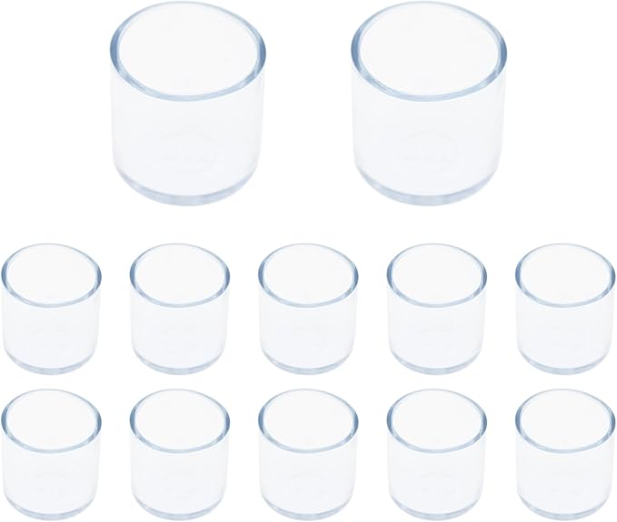 Round Chair Leg Caps,PVC Furniture Feet Covers,TTZEZE Transparent Round Floor Protectors,Clear Table Feet Covers Preventing Plastic Chair Leg Covers Scratches and Noise 25mm/0.98'', 12 by TTZEZE