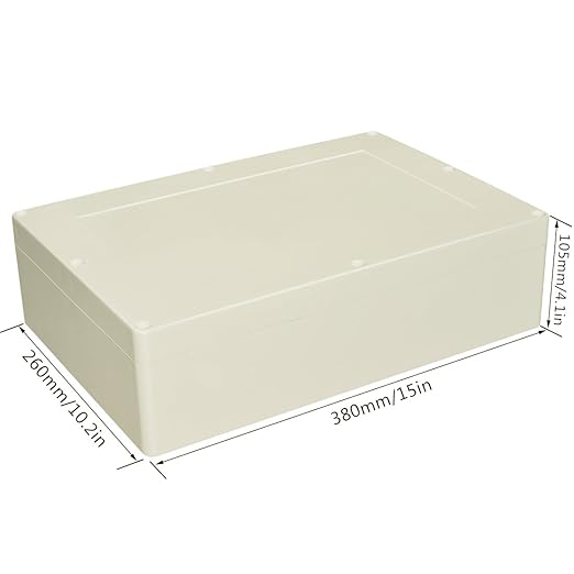 LeMotech Waterproof Dustproof IP65 ABS Plastic Junction Box Universal Electric Project Enclosure Pale Gray 15 x 10.2 x 4.13 inch (380 x 260 x 105 mm) - Image 2