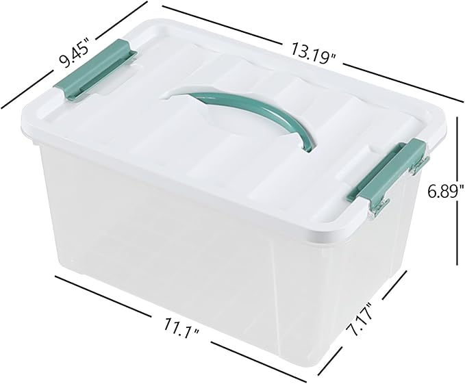 6 Pack 14 L Clear Storage Latch Box, Plastic Storage Bins with Lids - Image 2