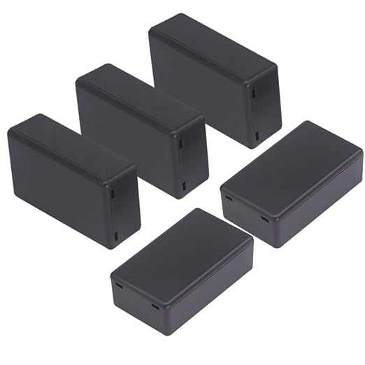Zulkit 5Pcs Project Boxes ABS Plastic Electrical Project Case Power Junction Box Black 2.8 x 1.7 x 0.91 Inch (72 x 42 x 23mm) by Zulkit