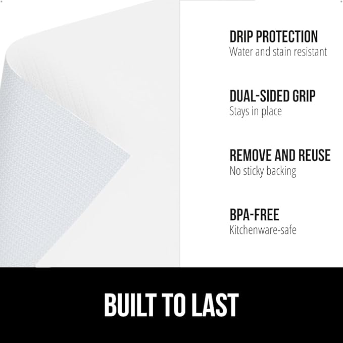 GORILLA GRIP DripGuard Shelf Liner, Non-Adhesive Drawer and Kitchen Cabinet Protector, 24x240 Inch, Strong Grip Slip Resistant Underside, Smooth Surface Liners for Cabinets, Bathrooms, Closets, White - Image 2
