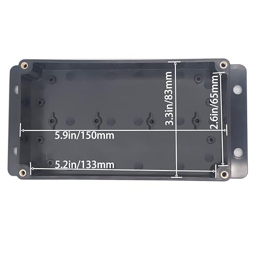 Watertight Junction Box, IP67 Waterproof Project Box Durable ABS Plastic Electronic Enclosure Case for DIY Electrical Project with Wall Fixed Ear 6.22" x 3.54" x 2.52"(158 x 90 x 64 mm) - Image 5