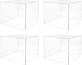 4 Pack 12" x 12" x 9" Clear Acrylic Display Box with One Open Side No Lids Versatile Square Plexiglass Dust Cover Retail Product Riser or Merchandise Storage Bin by Marketing Holders by MarketingHolders