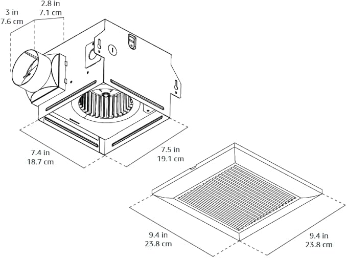Amazon Basics AB-BV101 Air Ventilation Fan, Exhaust Fan, 70 CFM / 2.0 Sones, White - Image 8